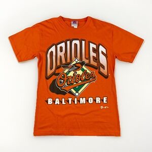 Vintage 1996 Baltimore Orioles MLB Baseball Shirt M Orange Single Stitch USA Os
